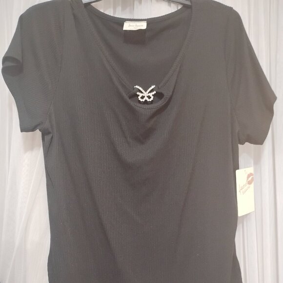 Free Kisses | Women's Black Short Sleeve Top | Size 2XL | NWT - Picture 1 of 8